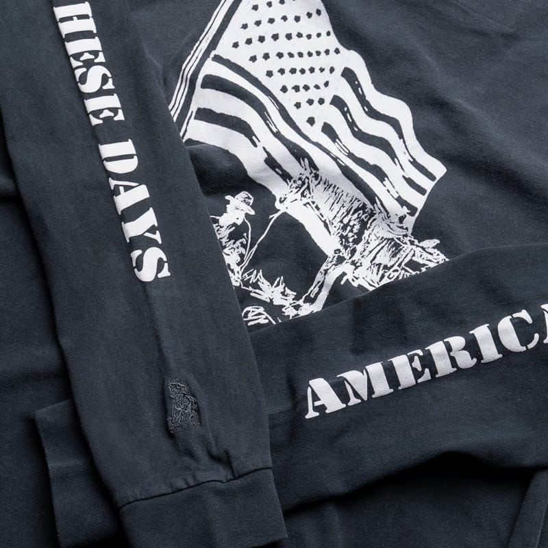One Of These Days American Flag L/S Tee - Washed Black