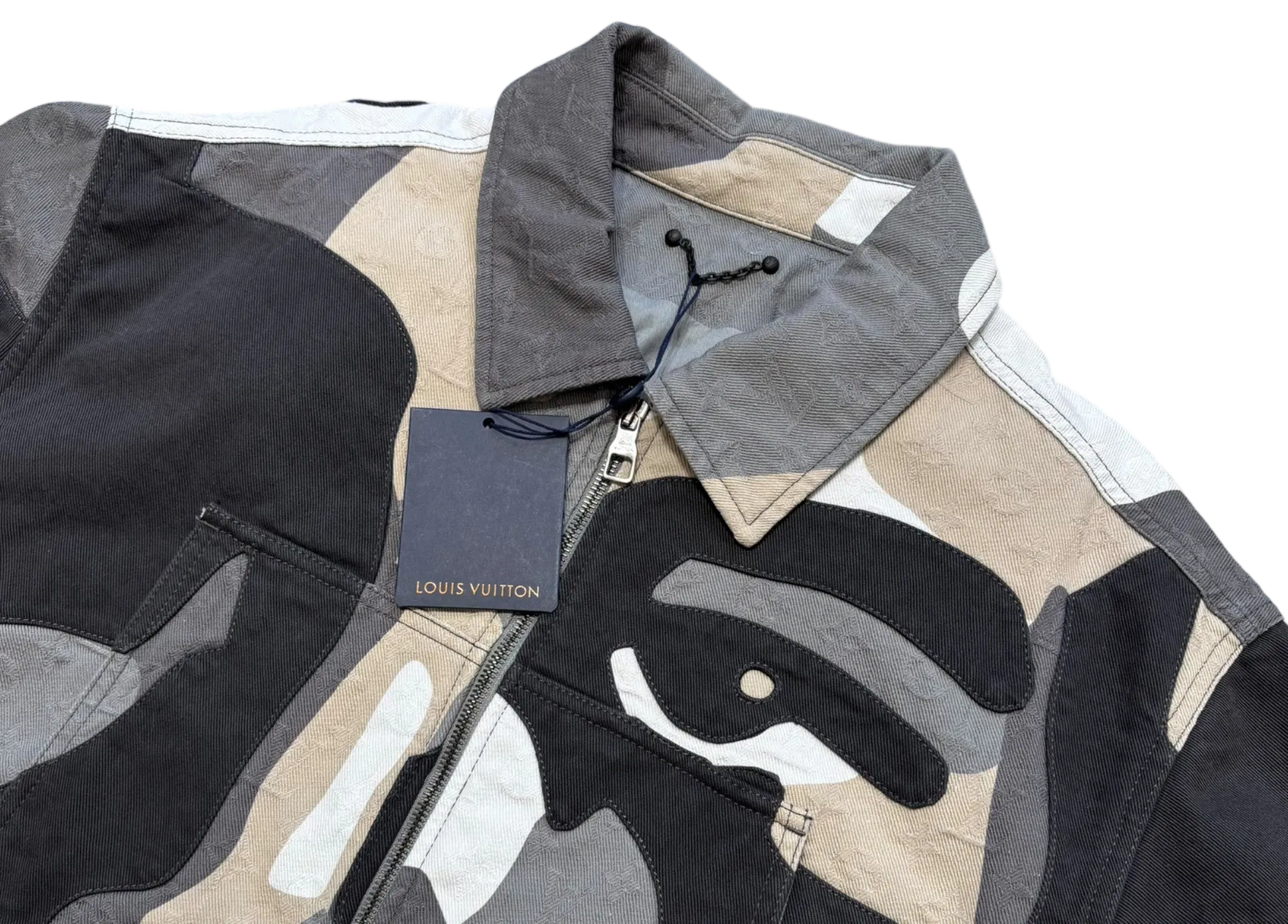 Louis Vuitton Denim Jacket Patchwork Monogram Kid Super COND NEW