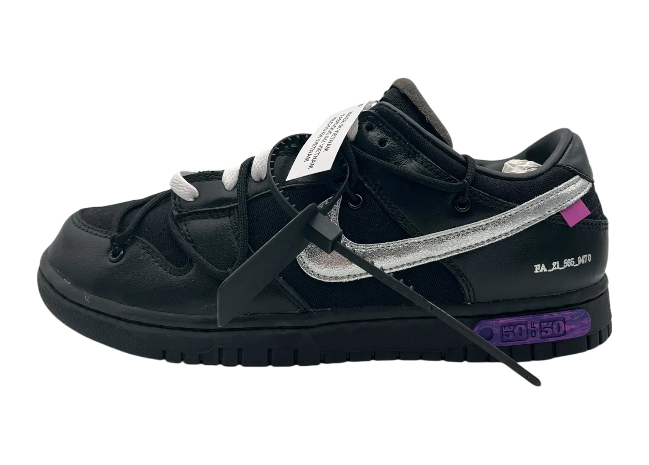 Nike Dunk Low Off-White Lot 50/50 COND NEW (NO BOX)