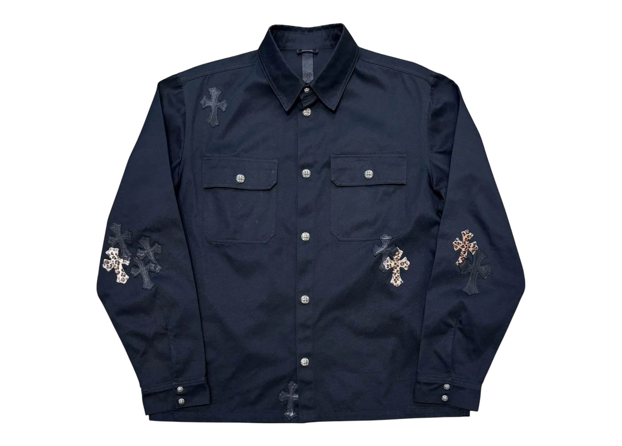 Chrome Hearts Jacket Work Dog Leopard Cross Black COND NEW