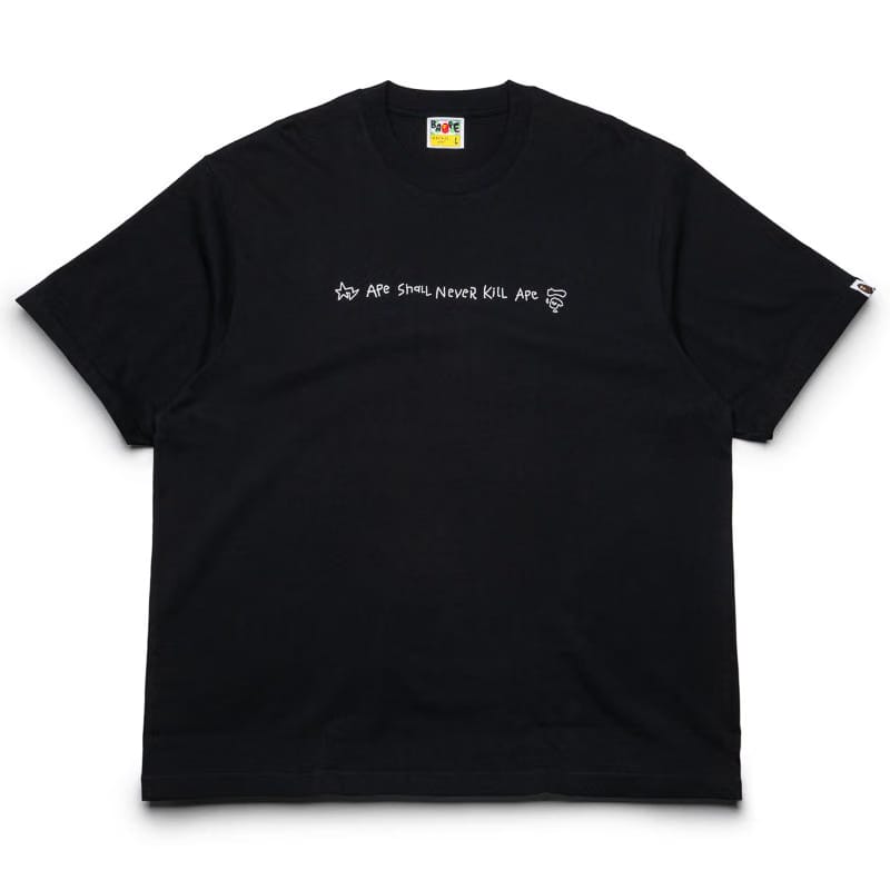 BAPE A Bathing Ape Hand Drawn Logo Tee - Black
