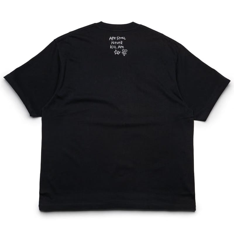 BAPE A Bathing Ape Hand Drawn Logo Tee - Black