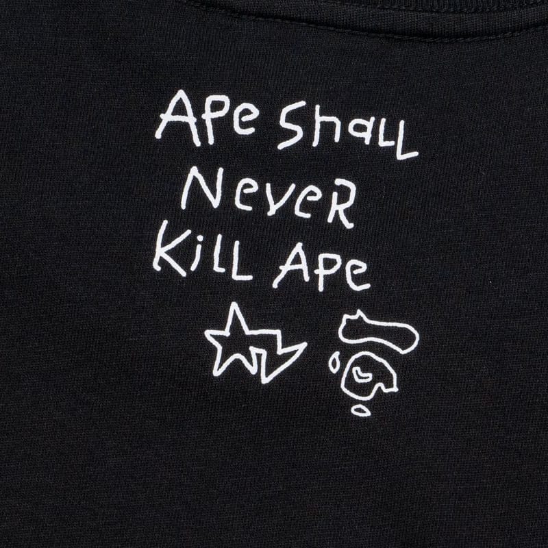 BAPE A Bathing Ape Hand Drawn Logo Tee - Black
