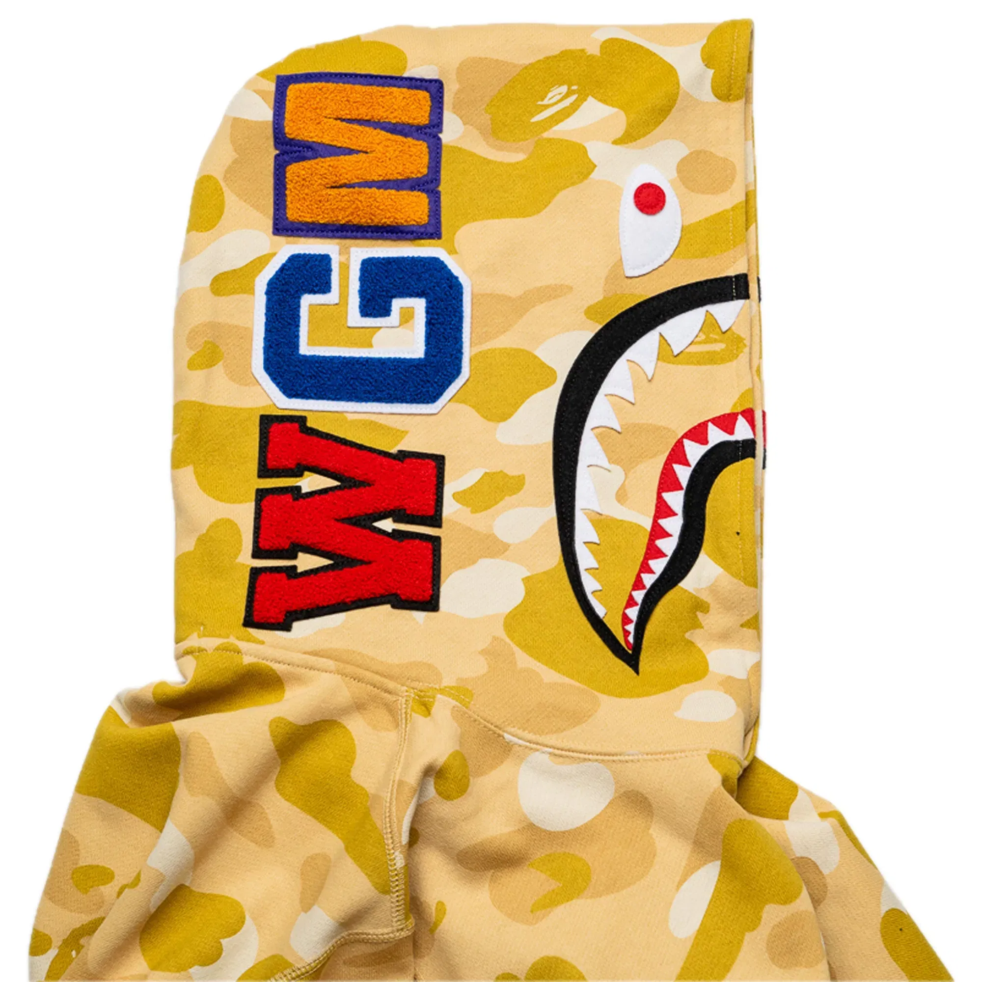 BAPE A Bathing Ape Color Camo Shark Pullover Hoodie - Yellow