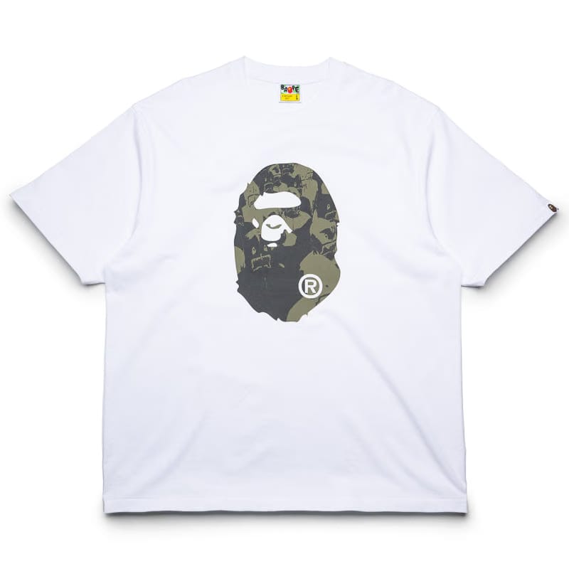 BAPE A Bathing Ape Shark Seijin Ape Head Tee - White