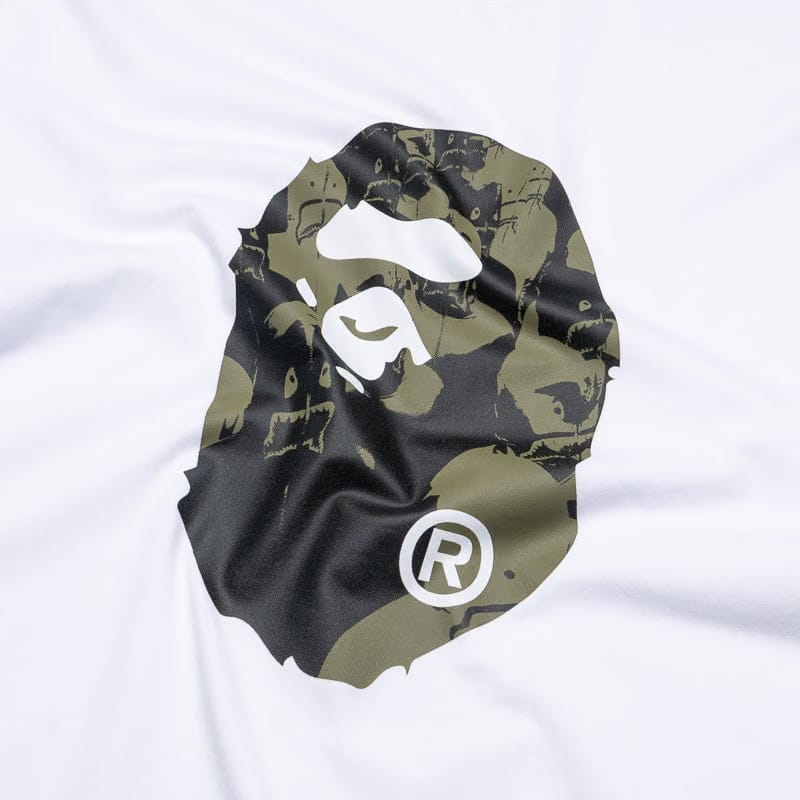 BAPE A Bathing Ape Shark Seijin Ape Head Tee - White