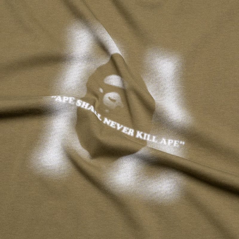 BAPE A Bathing Ape Blur Logo Tee - Olive Drab