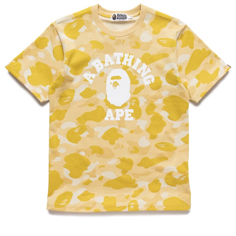 BAPE A Bathing Ape Color Camo College Tee - Yellow