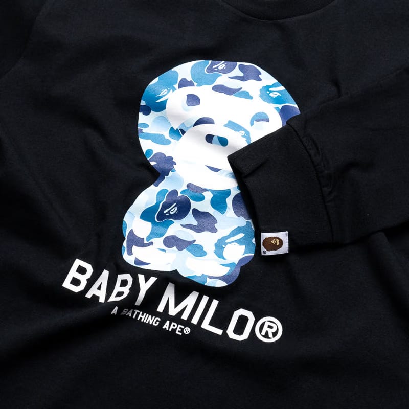 BAPE A Bathing Ape ABC Camo Baby Milo L/S Tee - Black/Blue