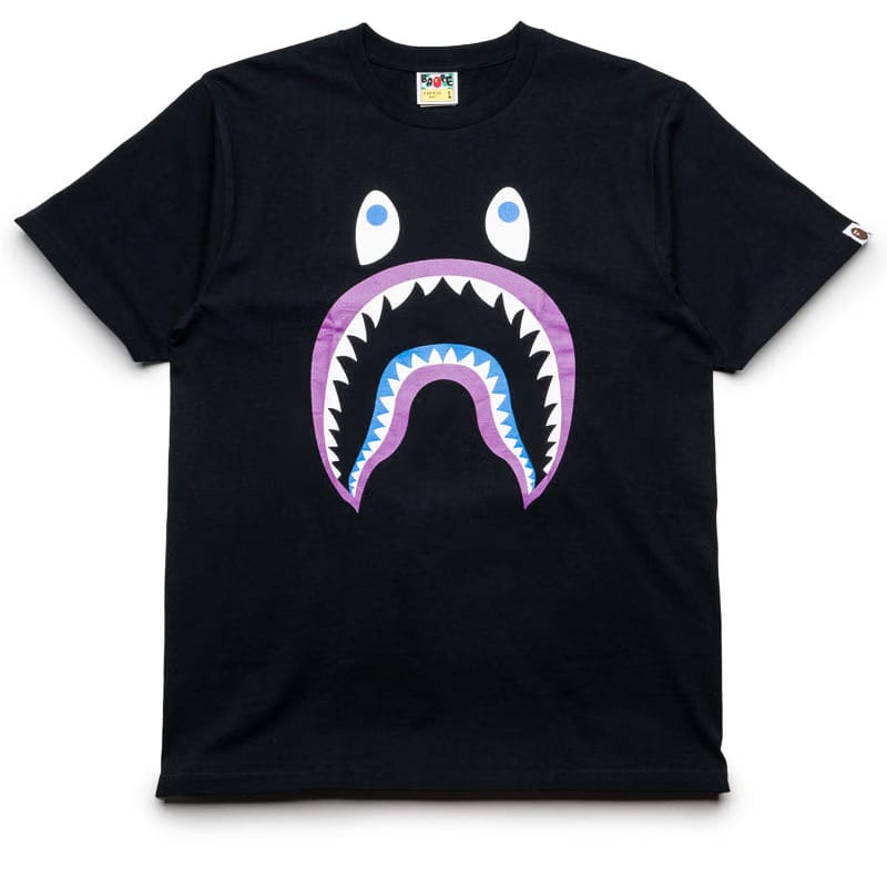 BAPE A Bathing Ape Colors Shark PONR Tee - Black