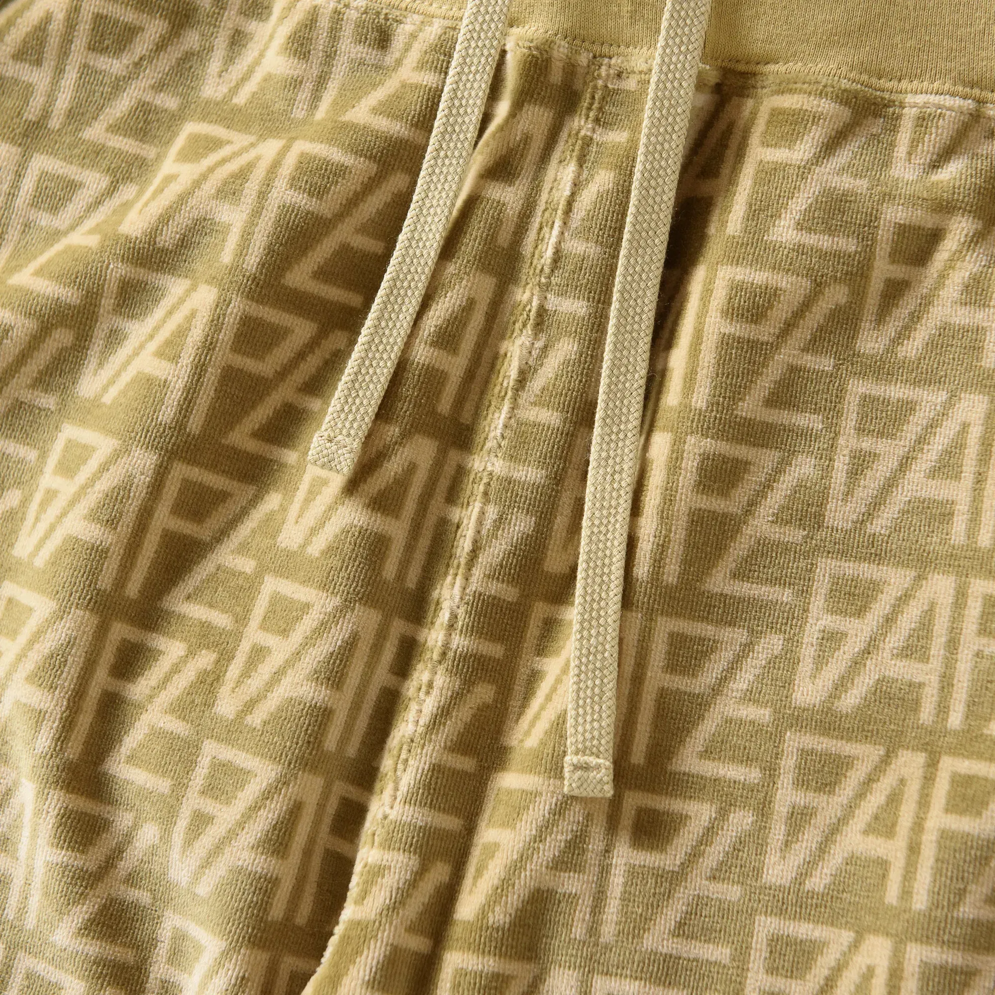 BAPE A Bathing Ape Logo Monogram Velour Shorts - Beige