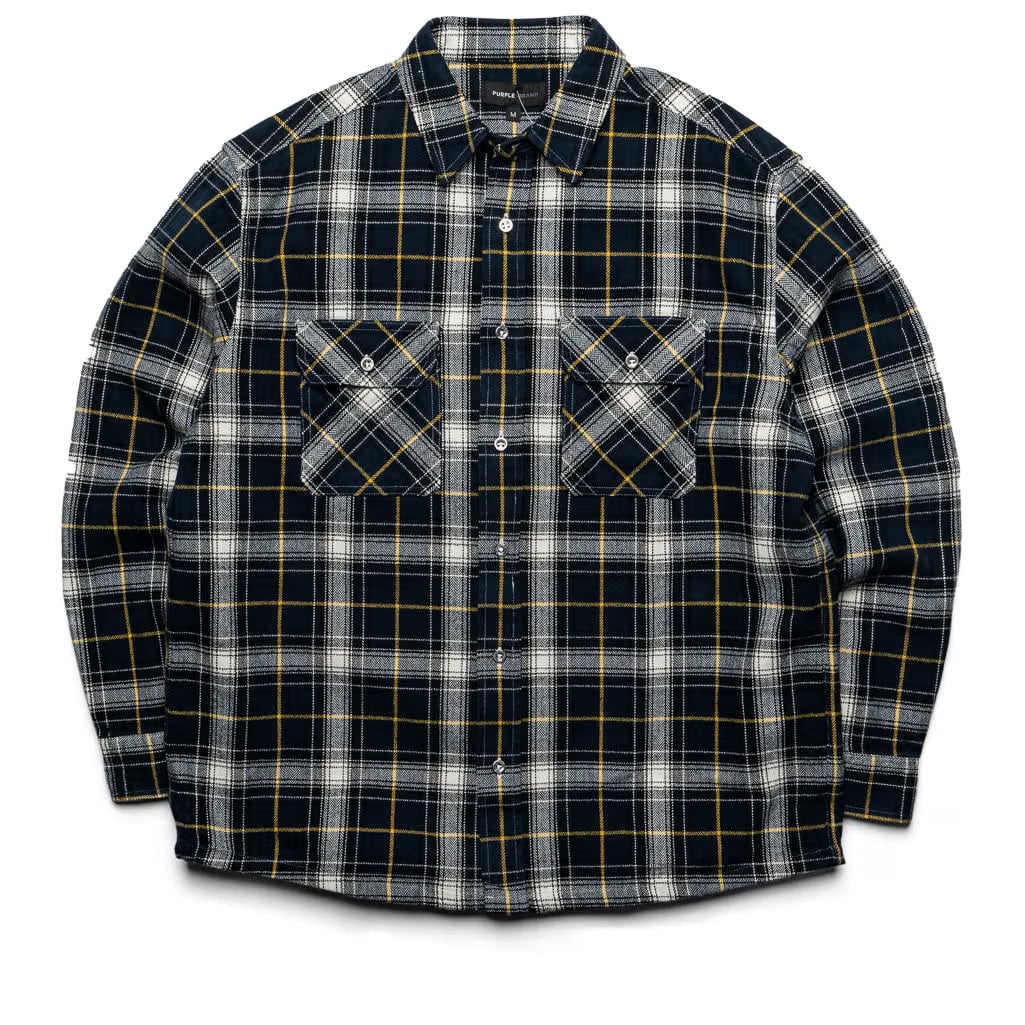 Purple Brand Plaid Flannel Shirt - Black