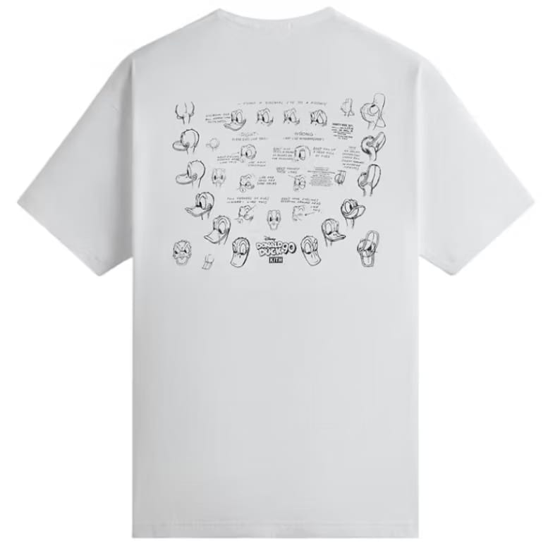 KITH X DISNEY DONALD DUCK SKETCH VINTAGE WHITE TEE