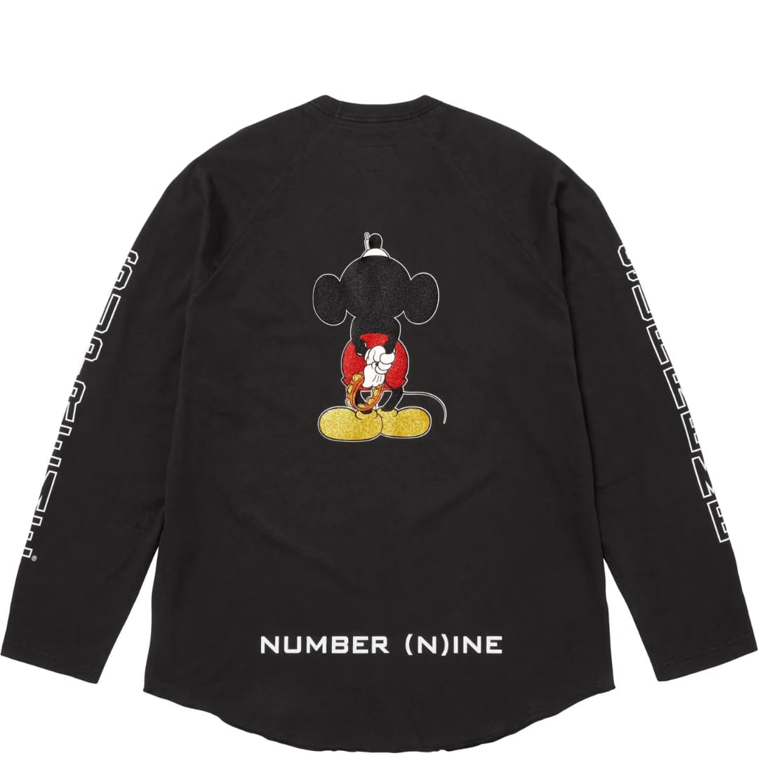 SUPREME X NUMBER (N)INE MICKEY RAGLAN BLACK L/S TEE