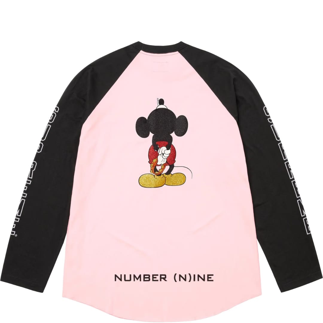 SUPREME X NUMBER (N)INE MICKEY RAGLAN PINK L/S TEE