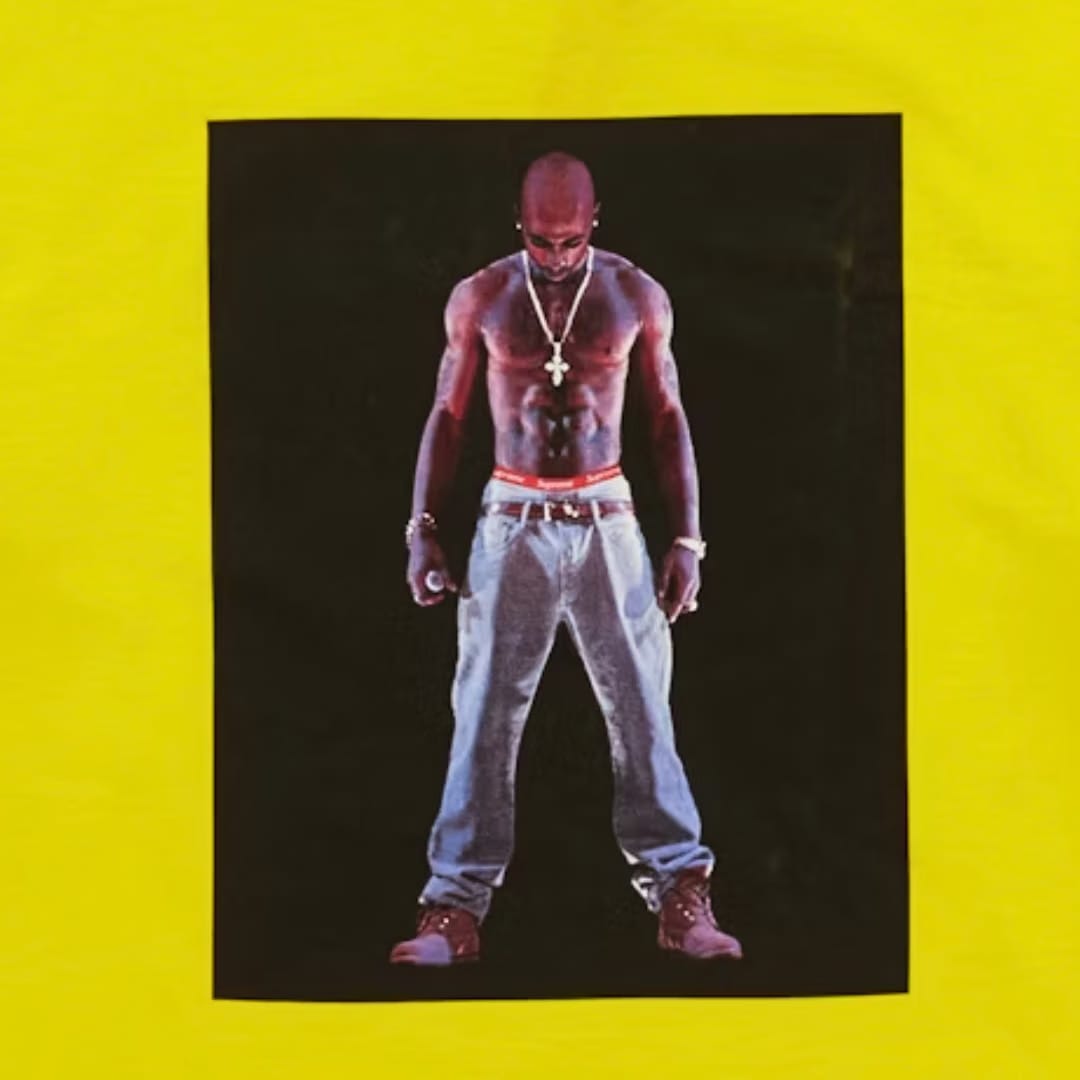 SUPREME TUPAC HOLOGRAM YELLOW TEE