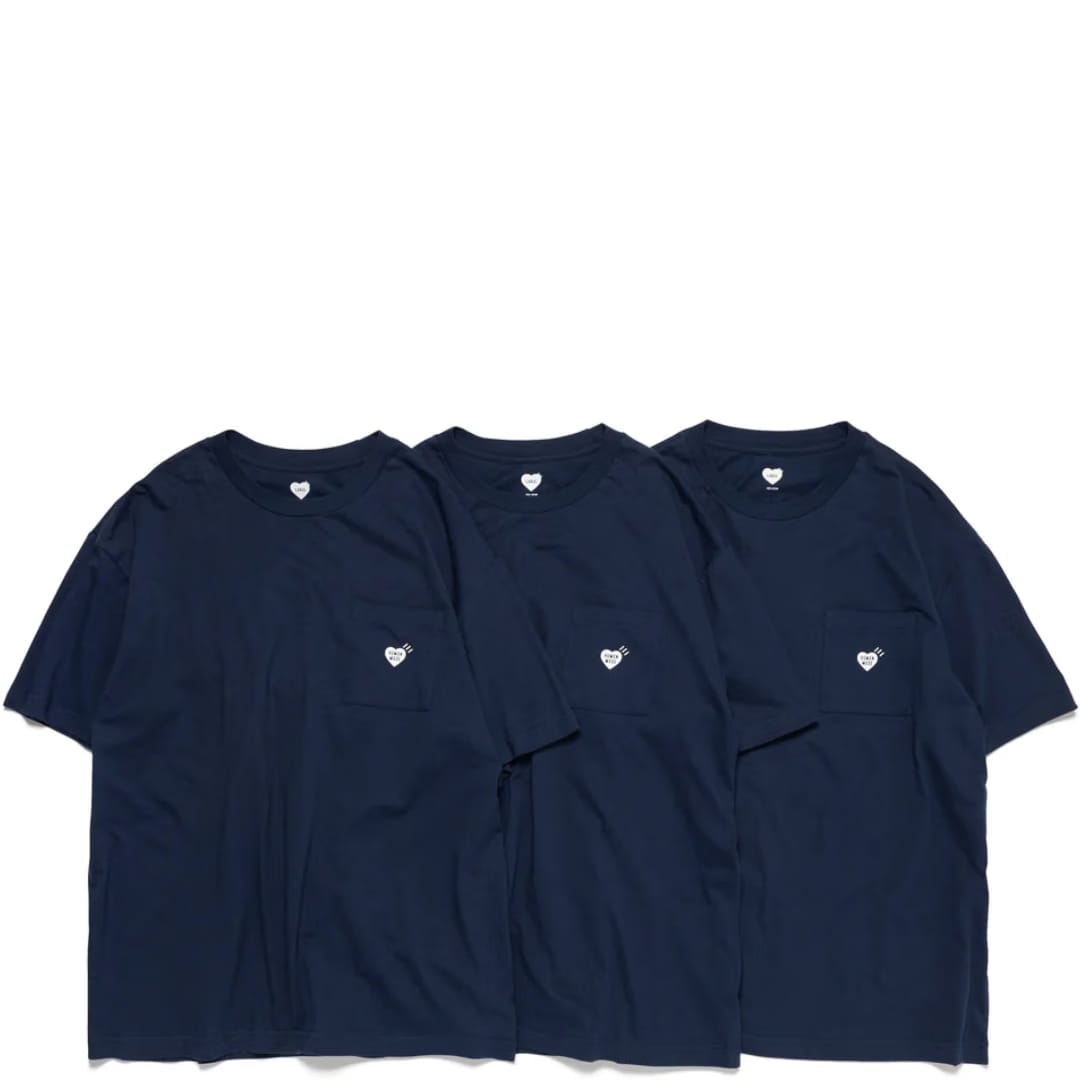 HUMAN MADE PREMIUM COTTON POCKET NAVY TEE (ONE PIECE)