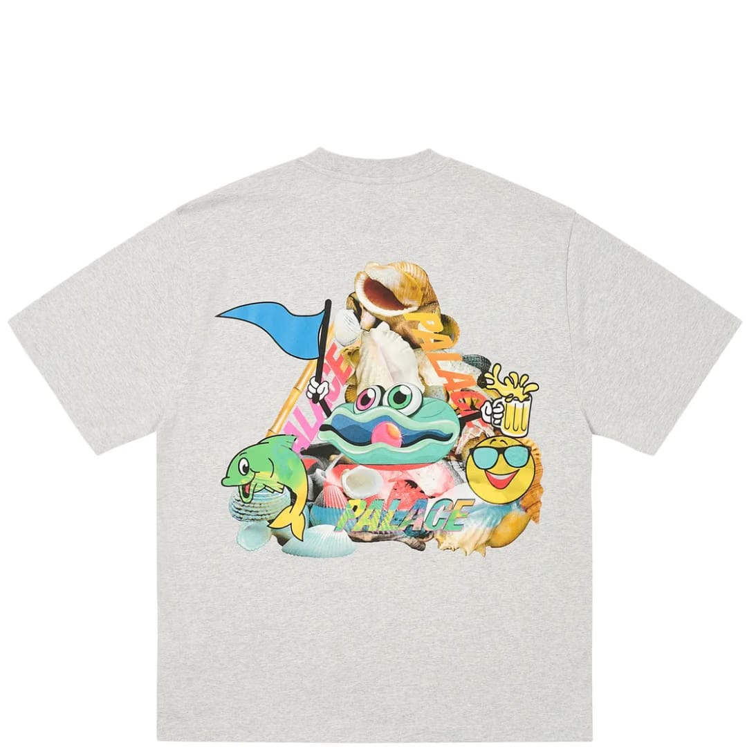 PALACE P SEA GREY MARL TEE