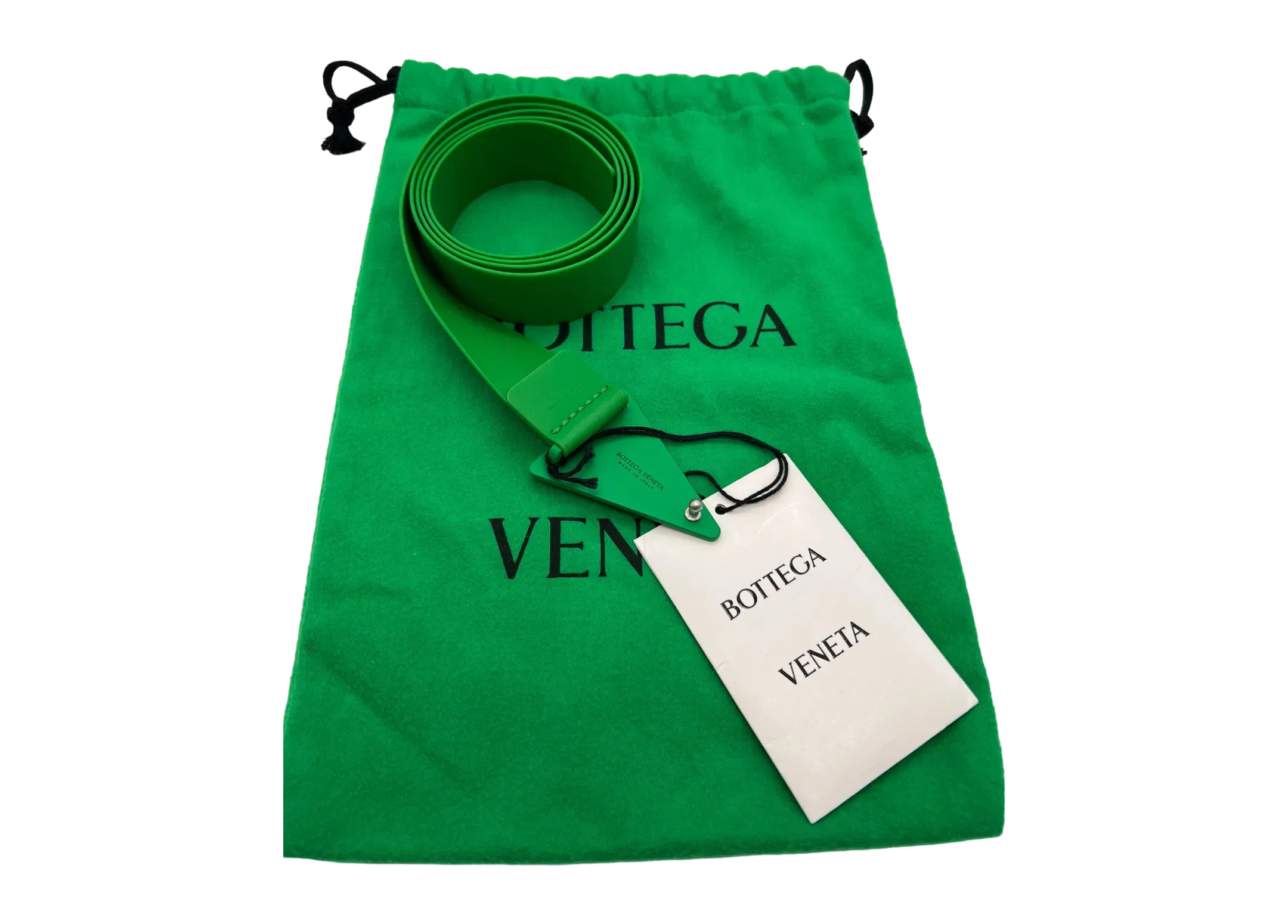 Bottega Veneta Belt Green Rubber COND NEW