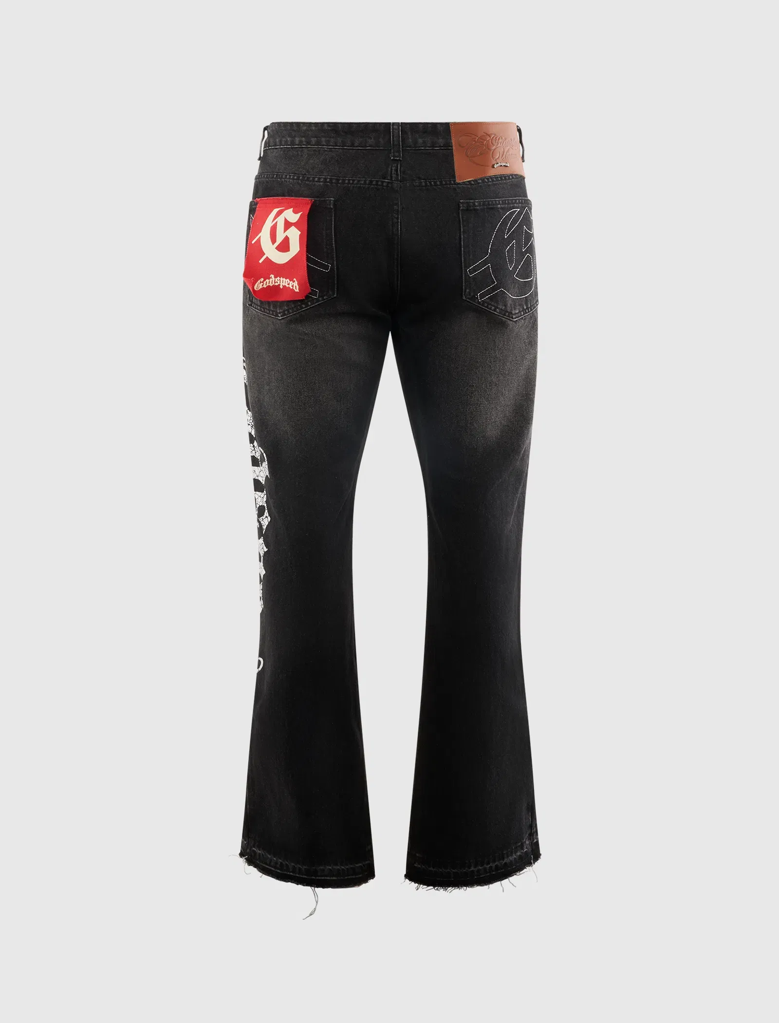 GODSPEED NY OG LOGO FLARED DENIM JEANS