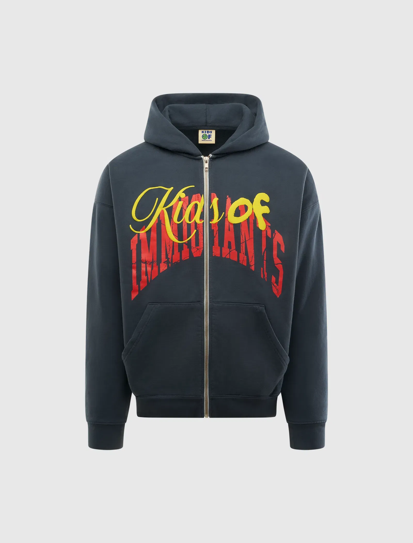 KIDS OF IMMIGRANTS KOI STACKED UP ZIP HOODIE