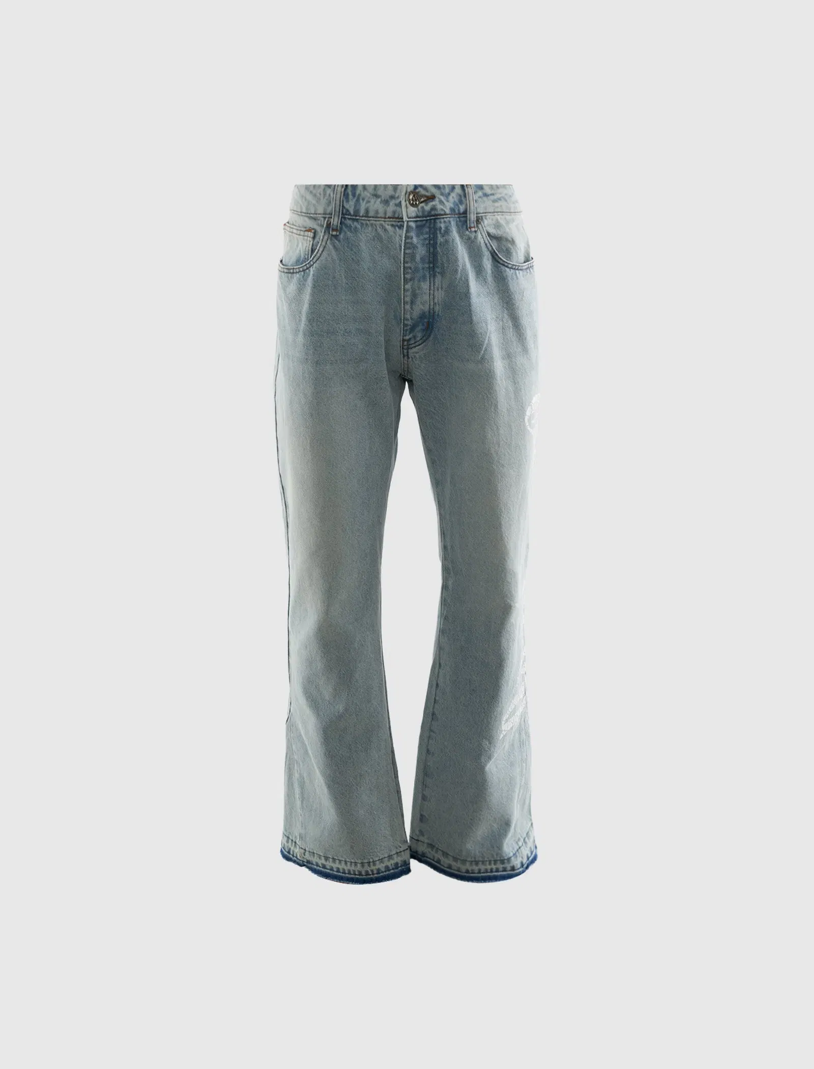 GODSPEED NEW YORK OG LOGO FLARED DENIM JEANS