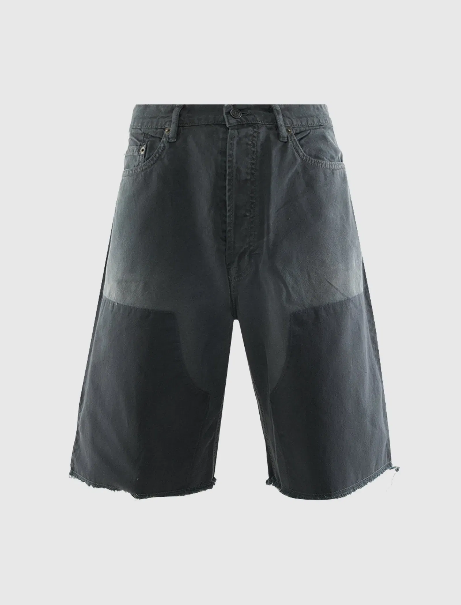 38A DOUBLE KNEE GHOST CANVAS SHORTS "BLACK"