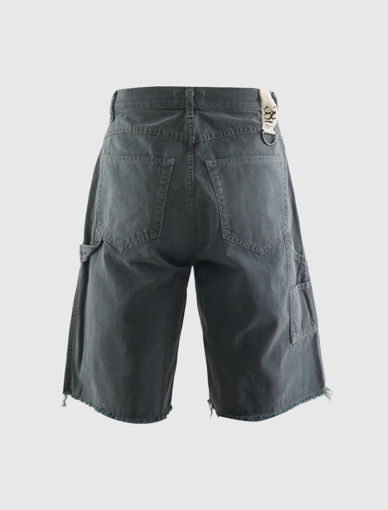 38A DOUBLE KNEE GHOST CANVAS SHORTS "BLACK"