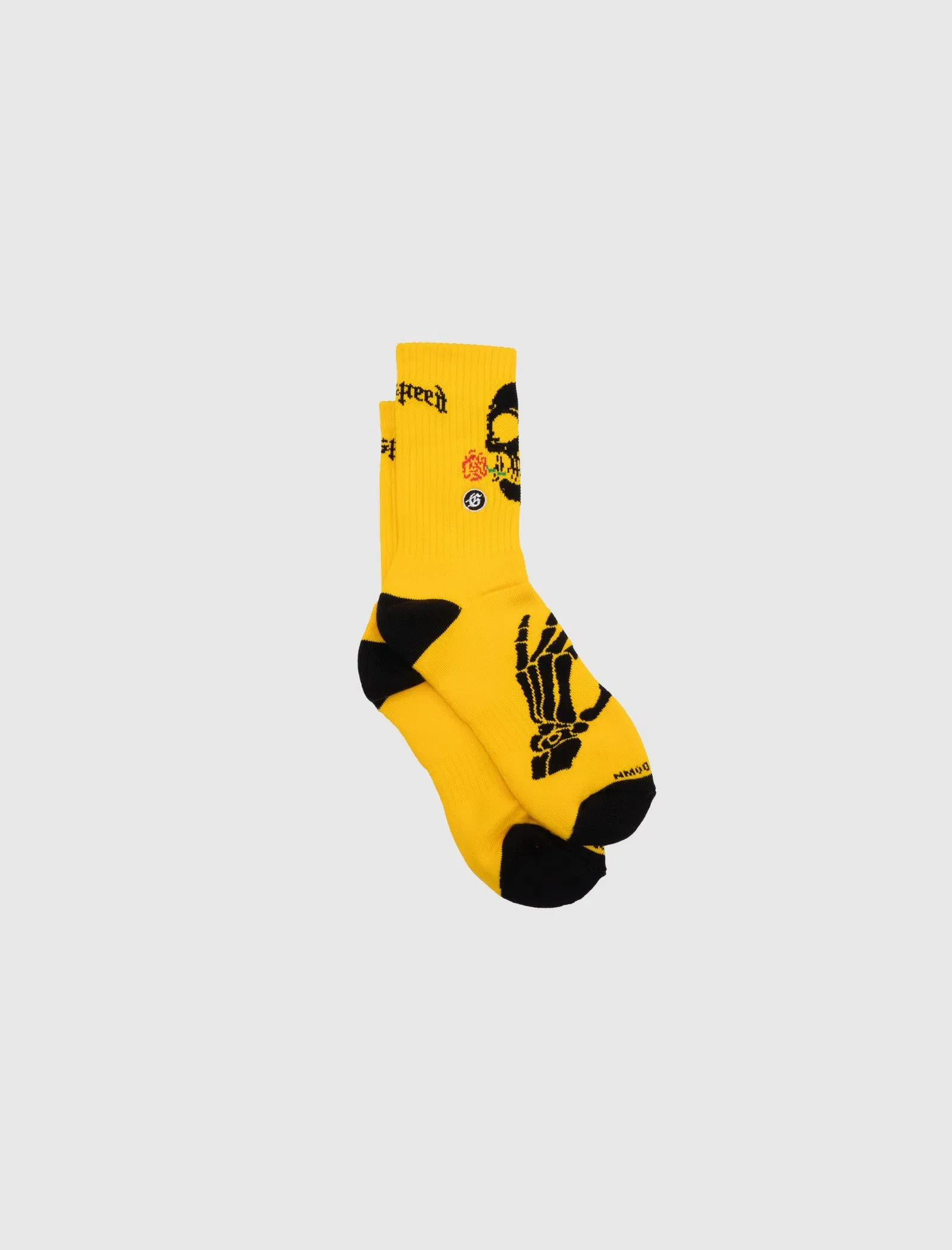GODSPEED NEW YORK SKULL & ROSES SOCK "YELLOW"