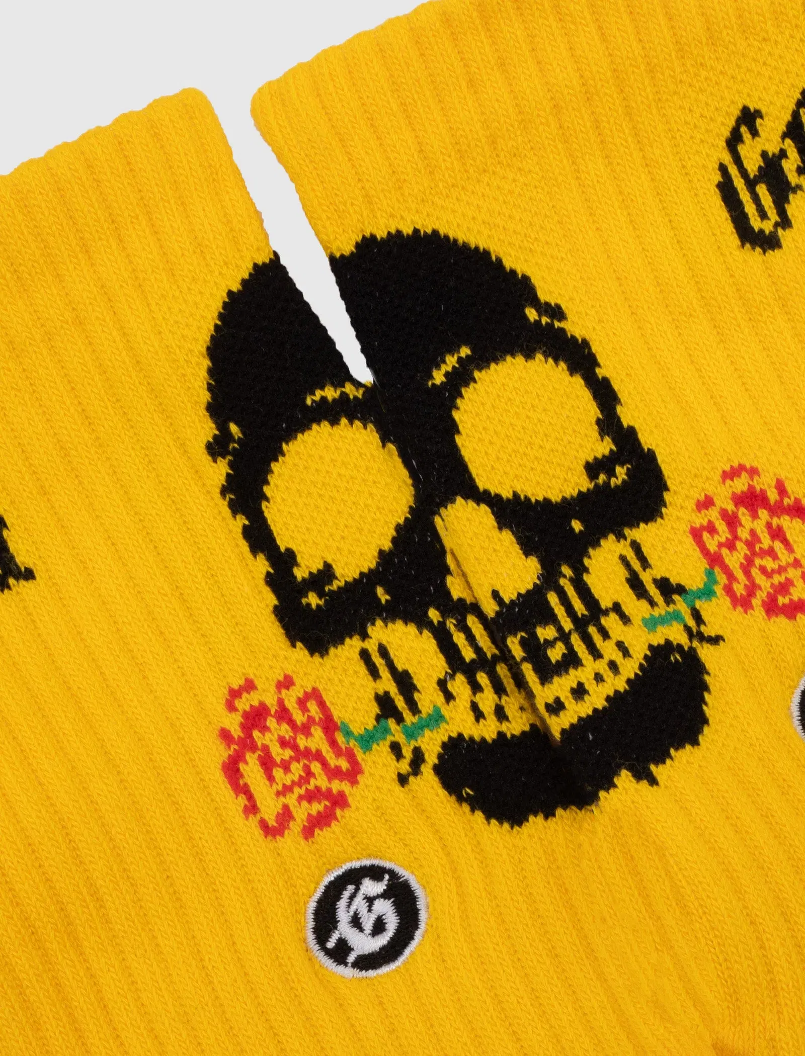 GODSPEED NEW YORK SKULL & ROSES SOCK "YELLOW"