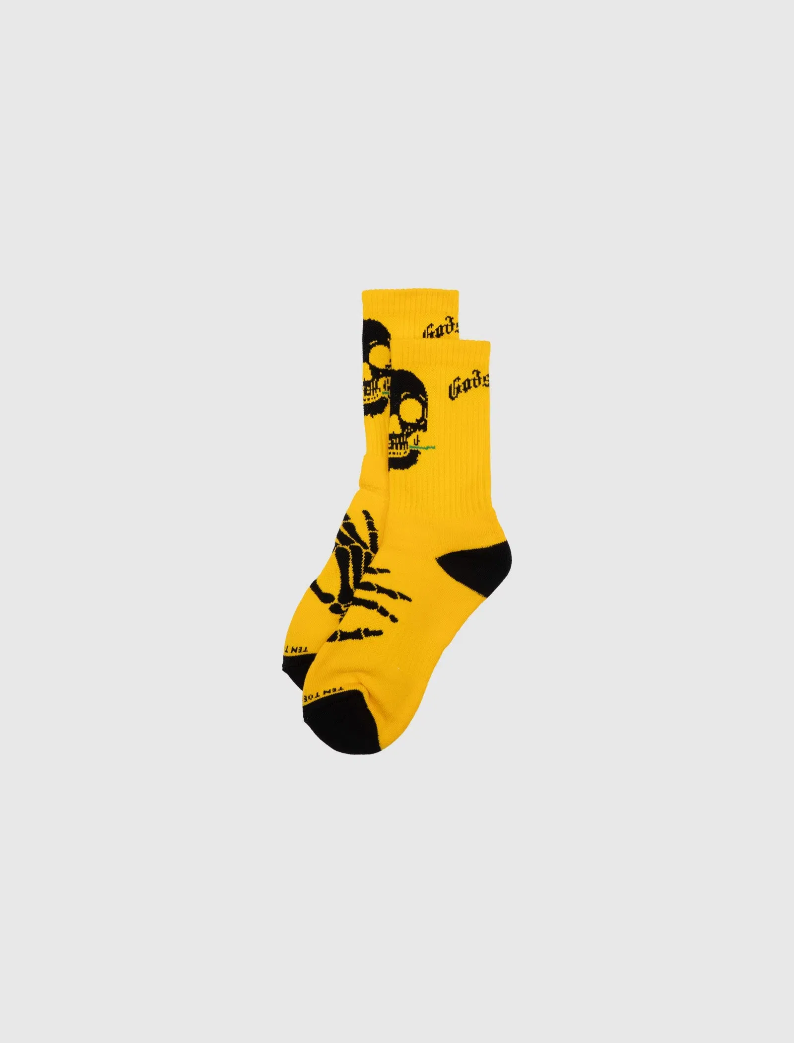 GODSPEED NEW YORK SKULL & ROSES SOCK "YELLOW"