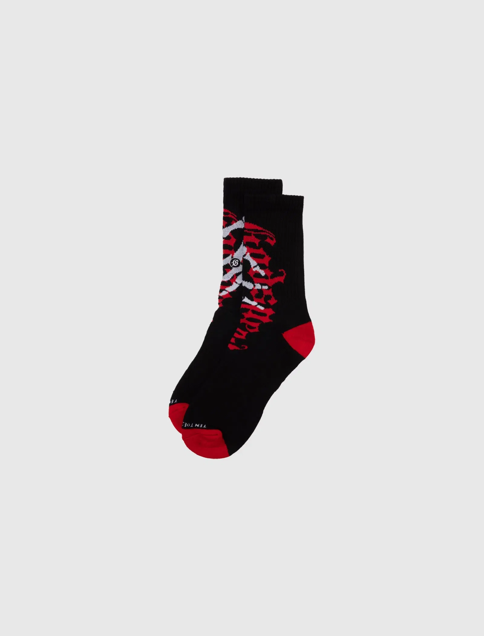 GODSPEED NEW YORK TEN TOES DOWN SOCK "BLACK/RED"