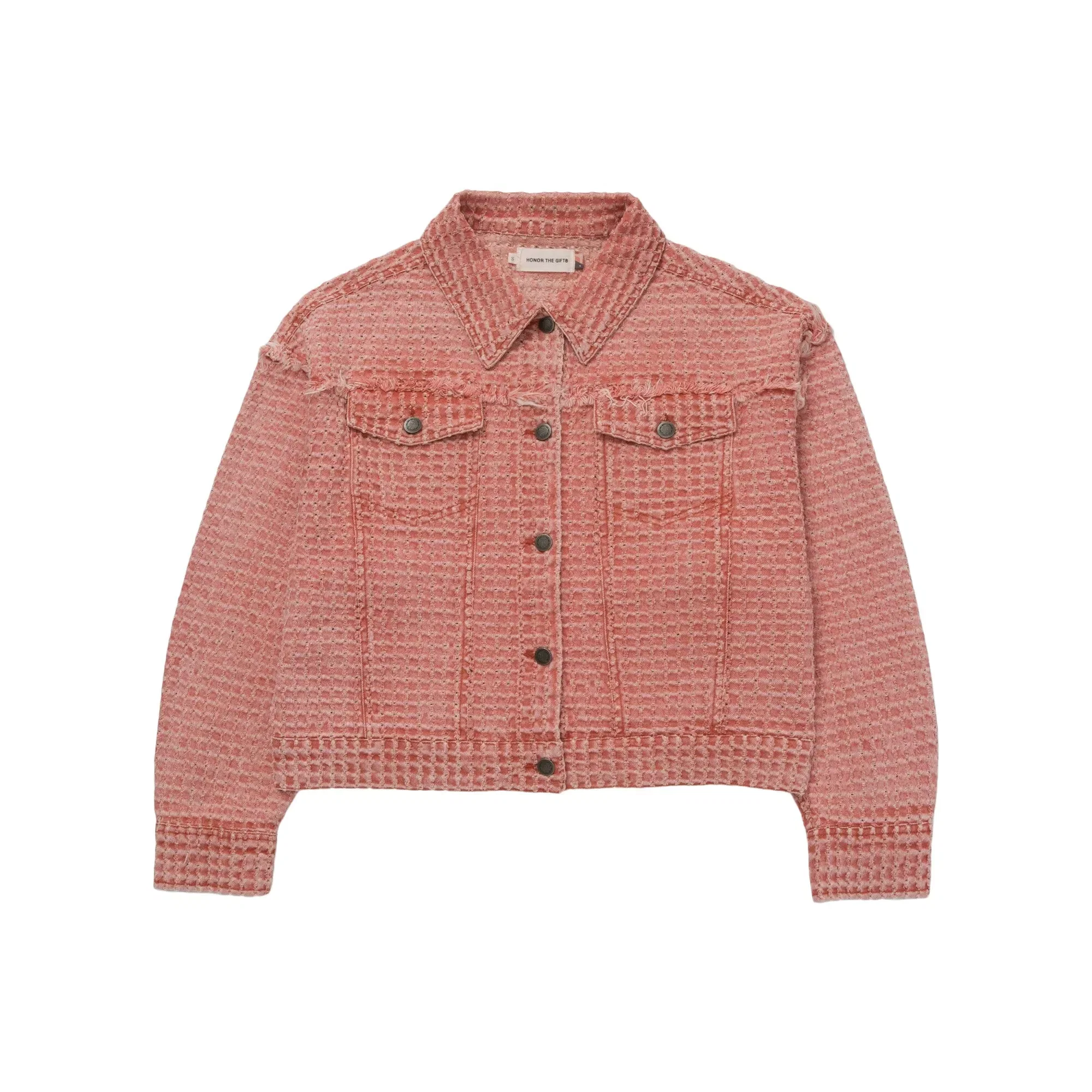 Honor The Gift Womens Honor The Gift Novelty Denim Jacket 'Brick'