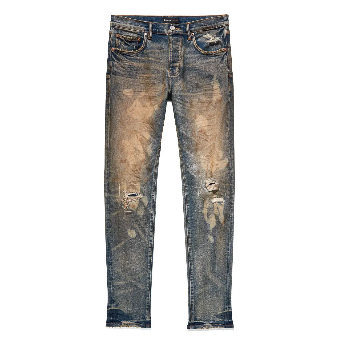 Purple Brand P001 Low Rise Skinny Jeans 'Bleached Dirty Indigo'