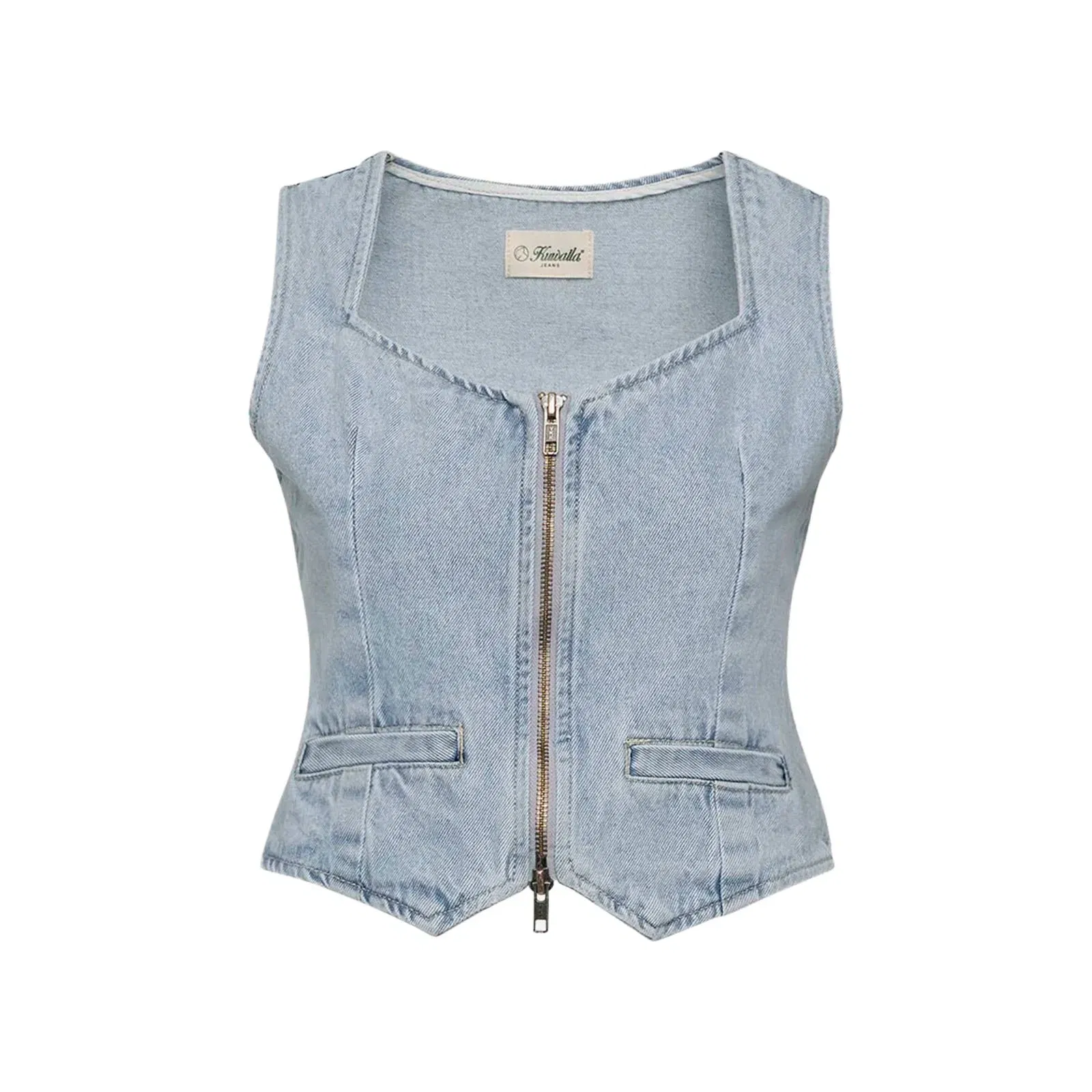 Kuwalla Tee Vera Zipup Waistcoat 'Light Blue'