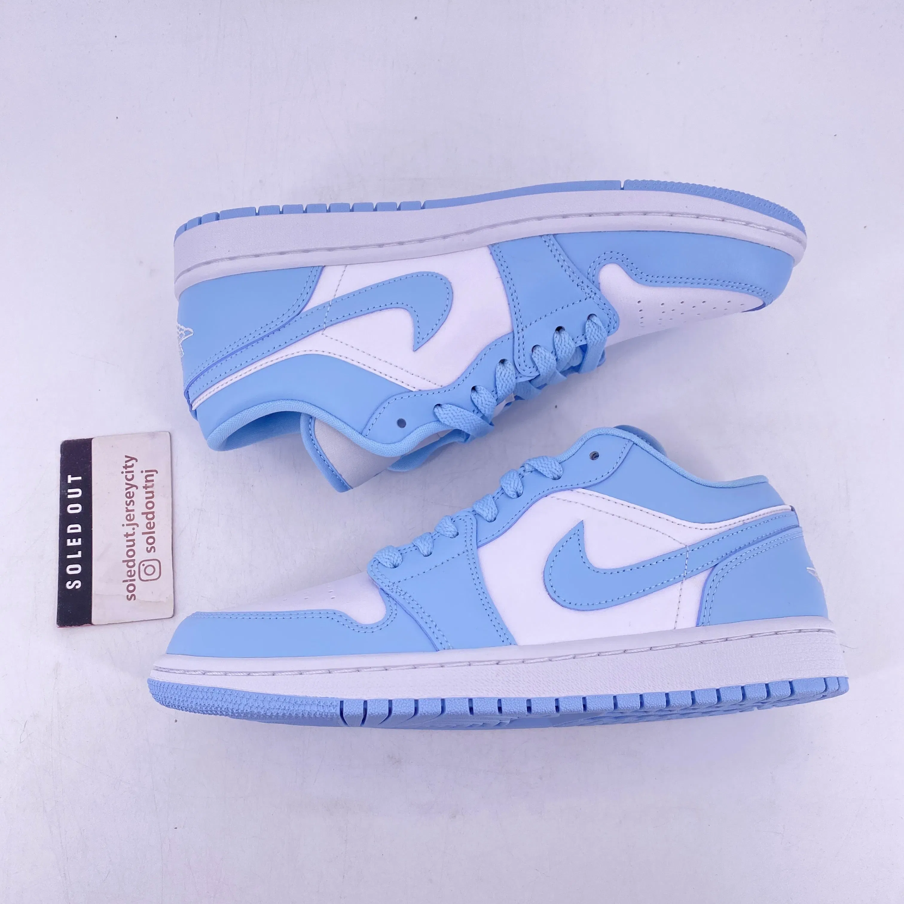 Air Jordan (W) 1 Low "White Ice Blue" 2022 New Size 9.5W