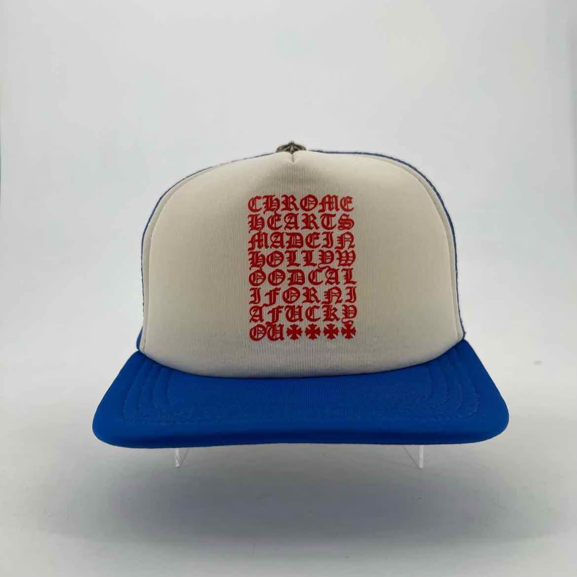 Chrome Hearts Trucker Hat "EYECHART" New Blue Size OS