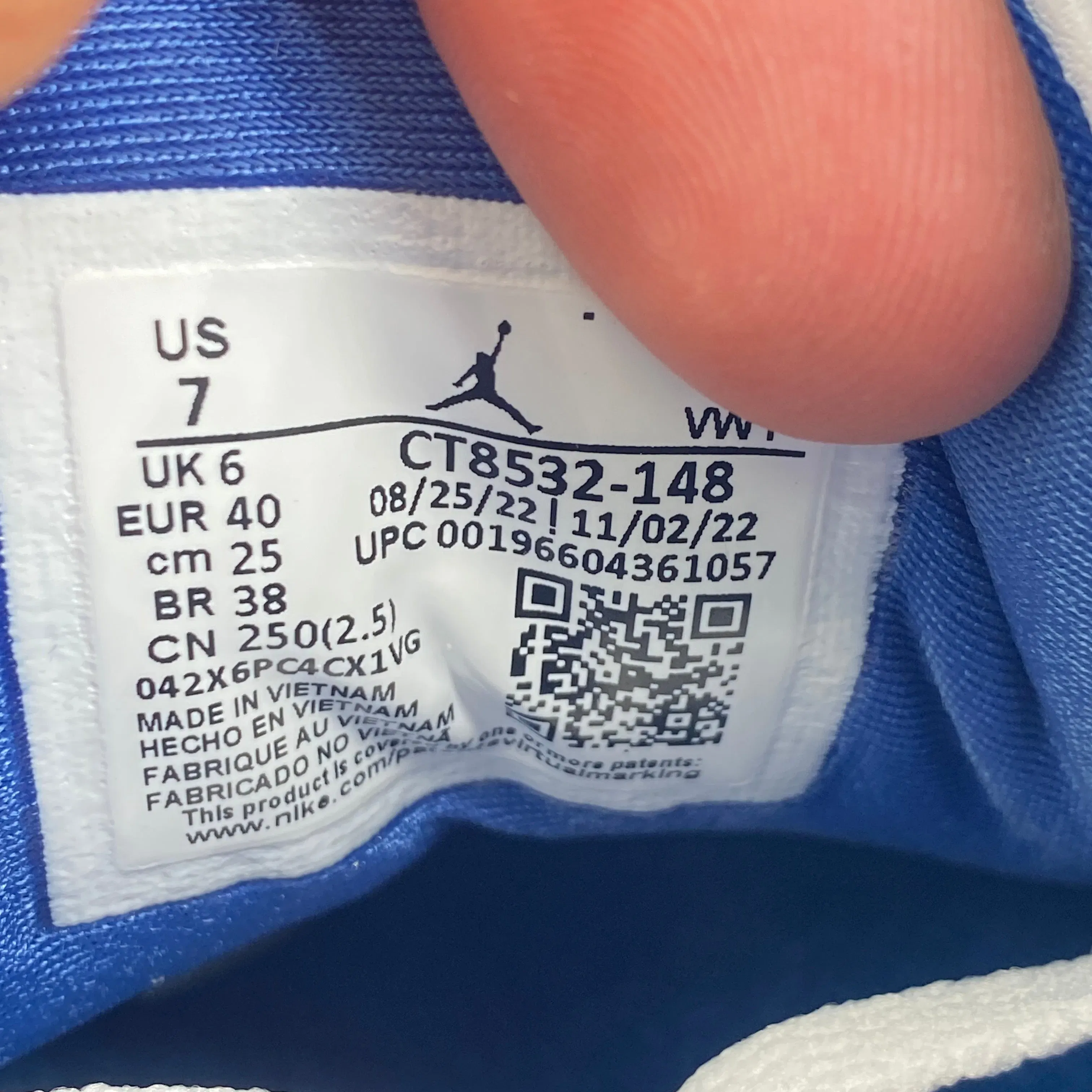 Air Jordan 3 Retro "Wizards" 2023 New Size 7