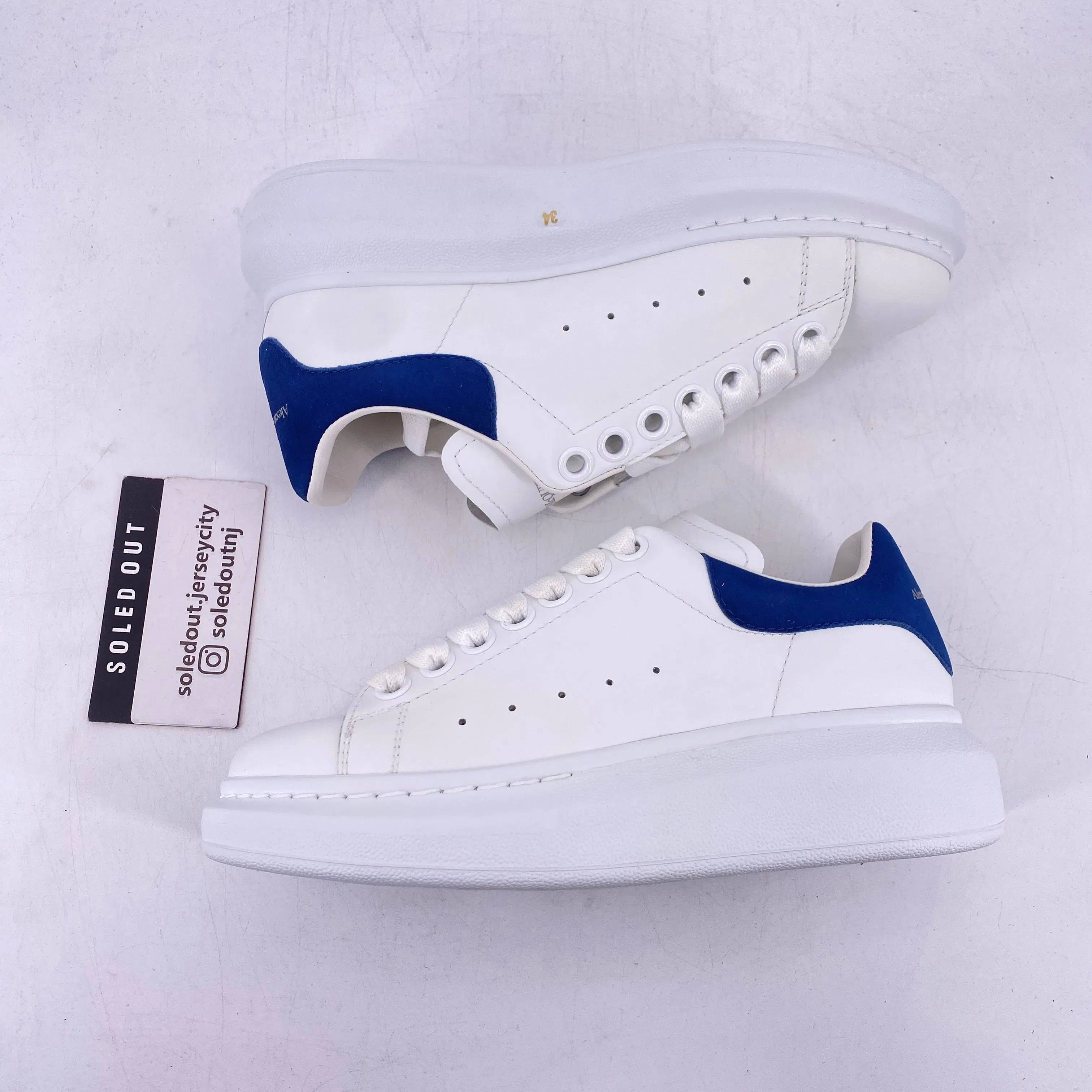 Alexander McQueen Oversized Sneaker "White Blue" 2019 New Size 34