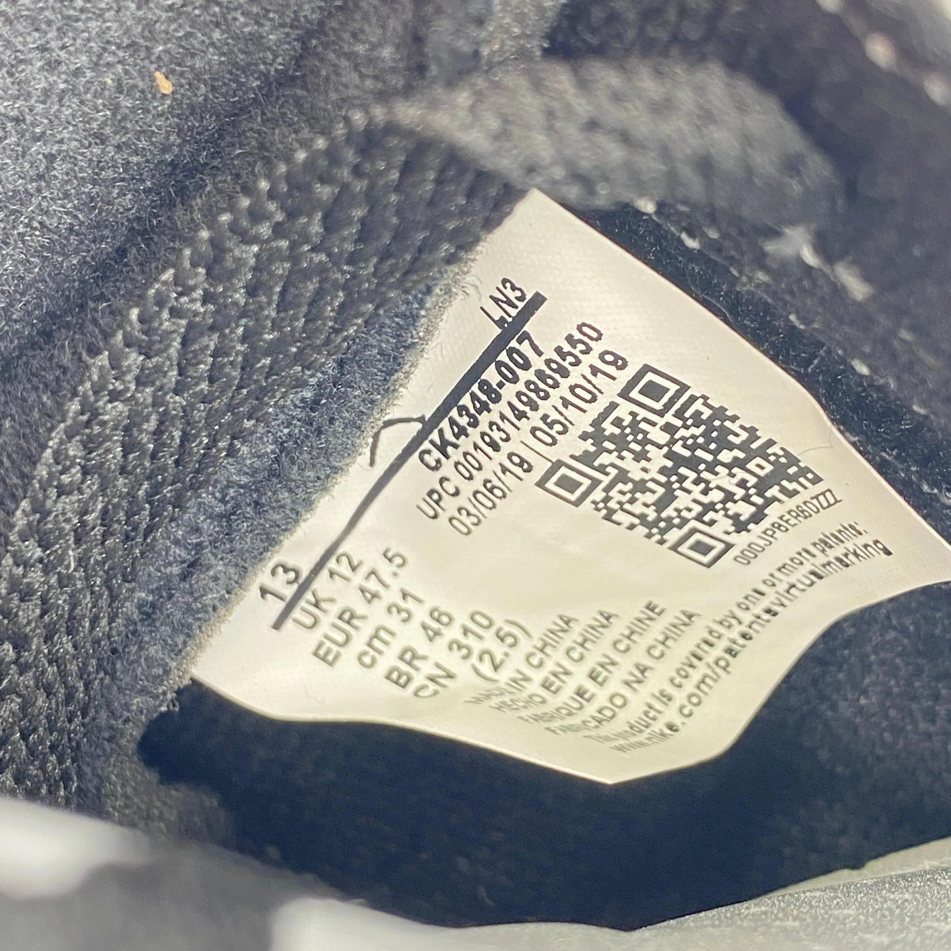 Air Jordan 3 Retro "Tinker Black Cement Gold" 2019 New Size 13