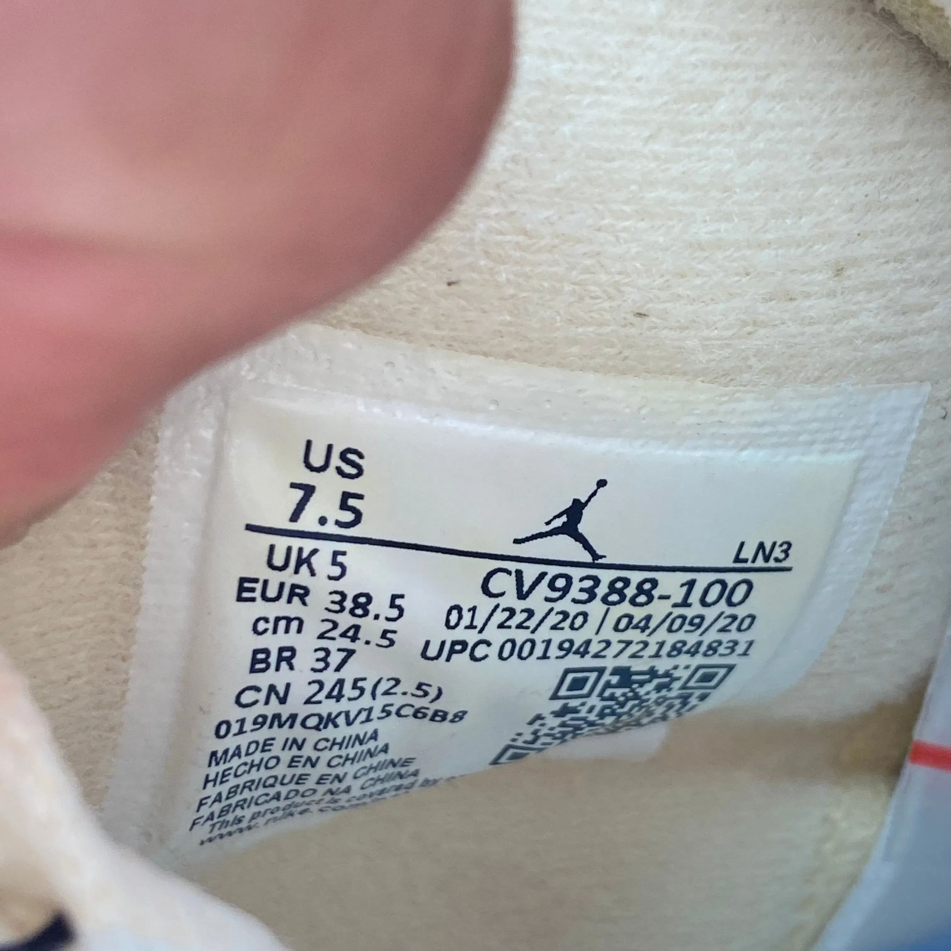 Air Jordan (W) 4 Retro "Ow Sail" 2020 New Size 7.5W