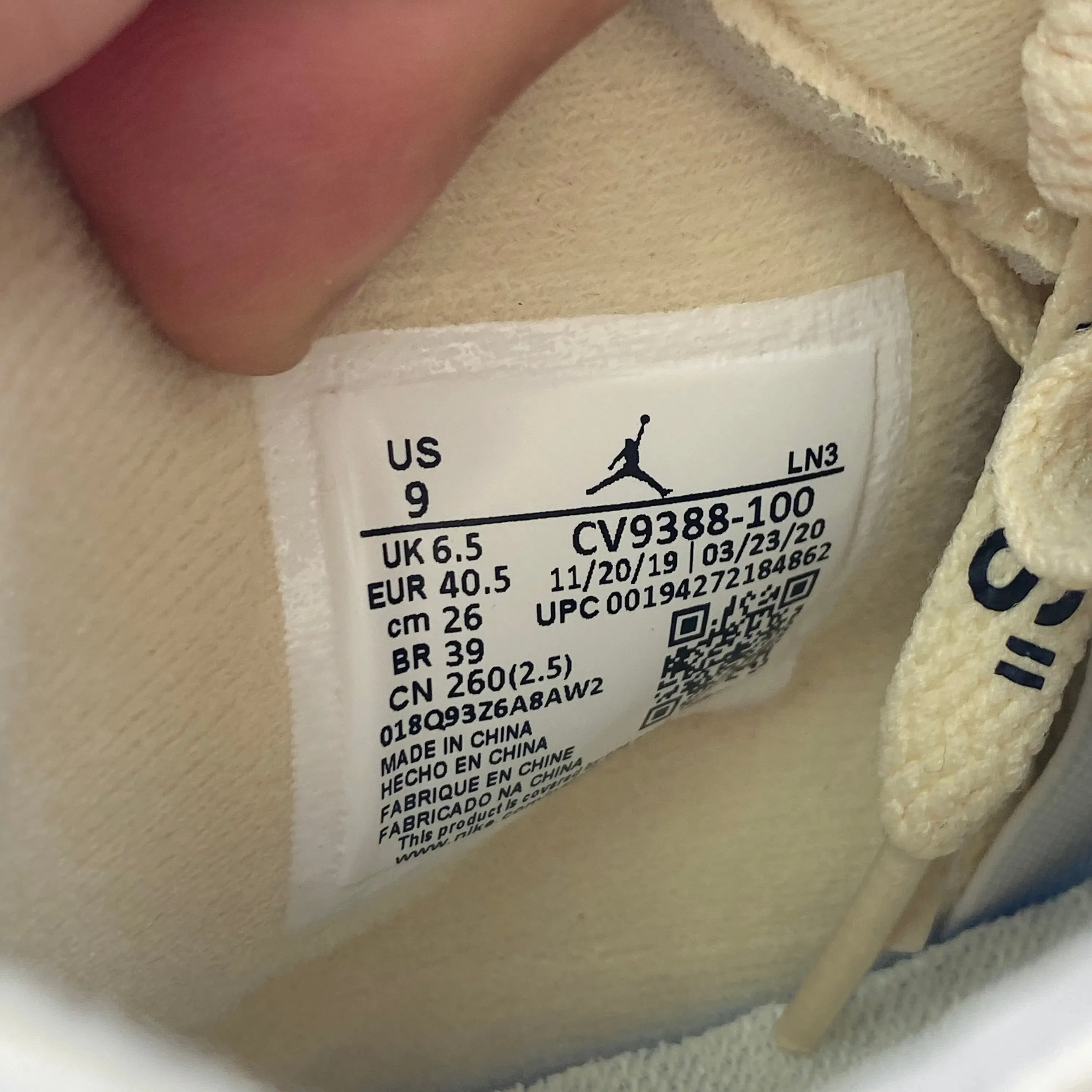 Air Jordan (W) 4 Retro "Sail" 2020 New Size 9W