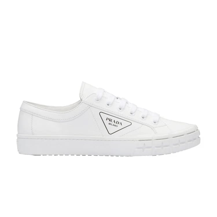 Prada Cassetta Wheel Leather Low White