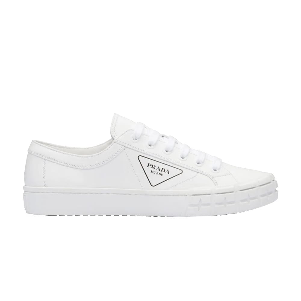 Prada Cassetta Wheel Leather Low White