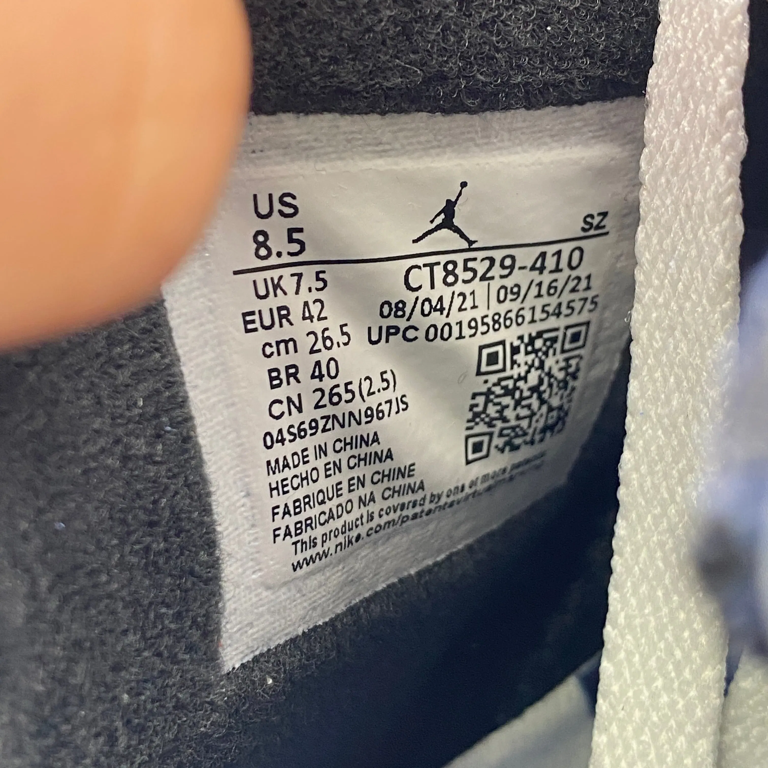 Air Jordan 6 Retro "Unc" 2022 New Size 8.5