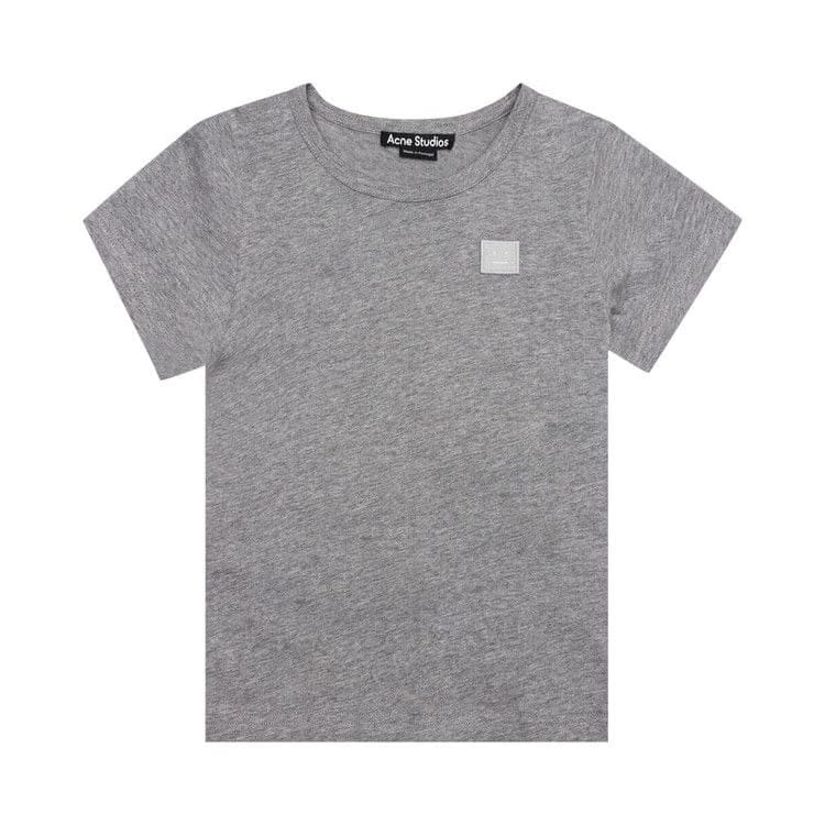 Acne Studios Kids Nash Face T-Shirt Light Grey Melange