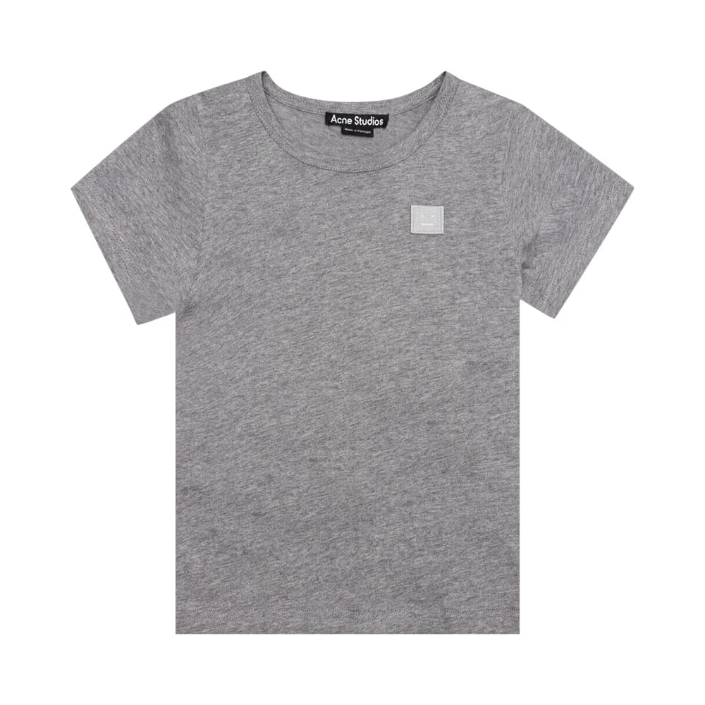 Acne Studios Kids Nash Face T-Shirt Light Grey Melange