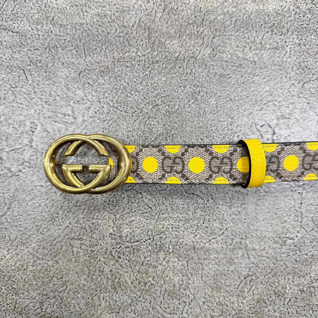 Gucci (W) Belt "POLKA DOT" New Yellow Size 34