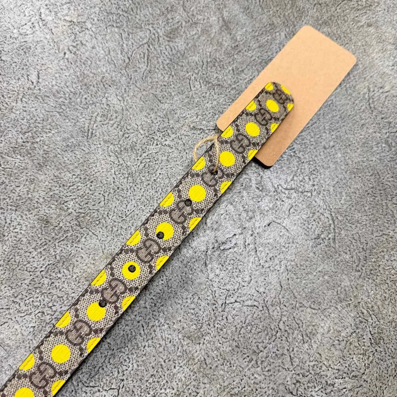 Gucci (W) Belt "POLKA DOT" New Yellow Size 34
