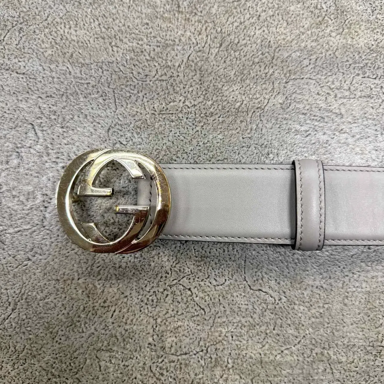 Gucci (W) Belt "SILVER BUCKLE" New Grey Size 34